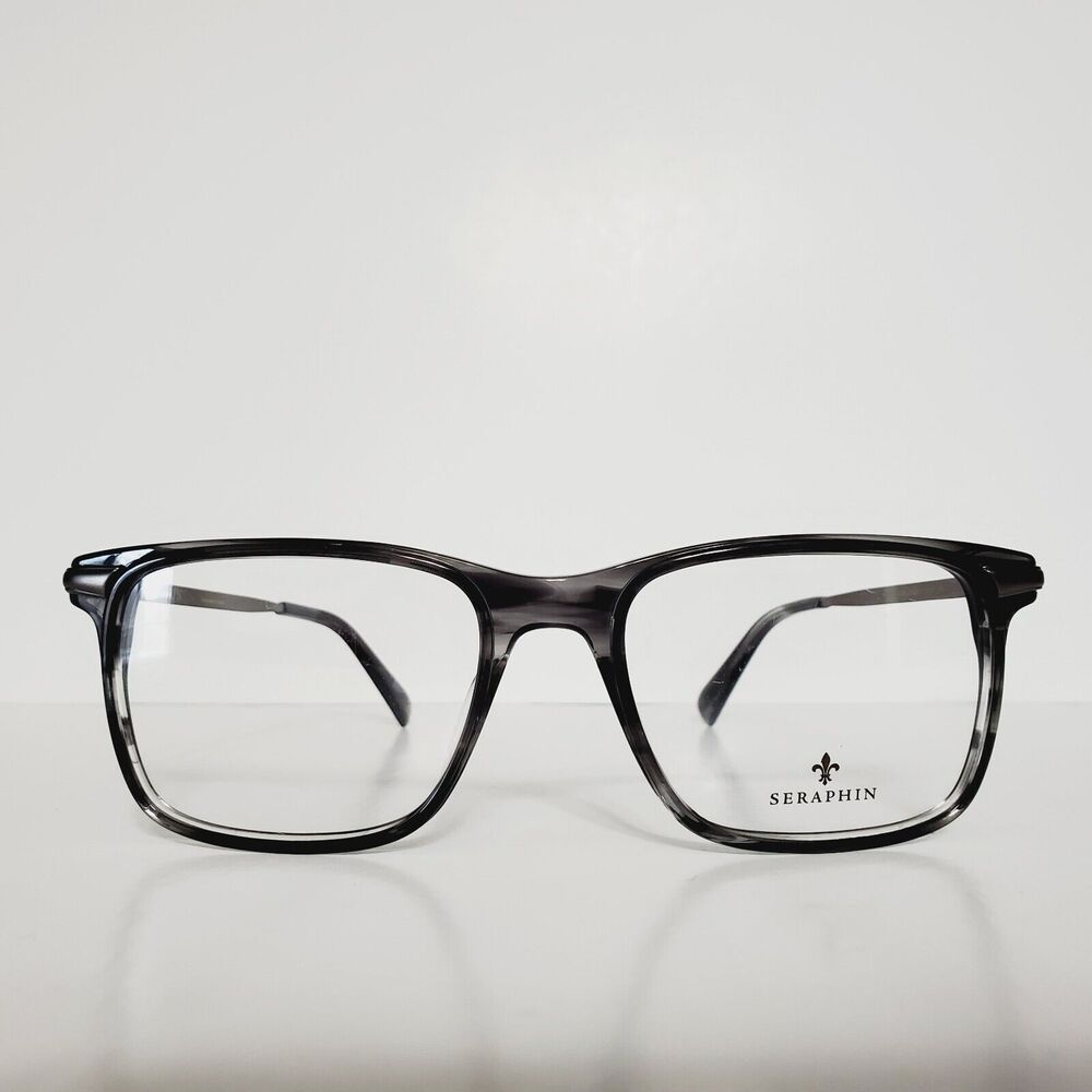 Mens Seraphin Black Phantom Square Designer Glasses Frames Handmade In Japan